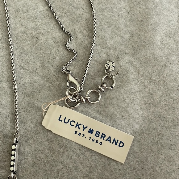 NWT Silver Tone Turquoise Fringe Pendant Necklace 22 + 2" - Picture 3 of 6